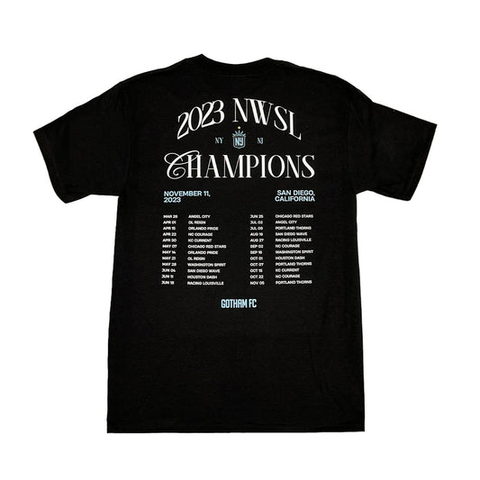 GOTHAM FC CHAMPIONS ERA - Adult Short Sleeve Tee Shirt - Black - Gotham FC Shop
