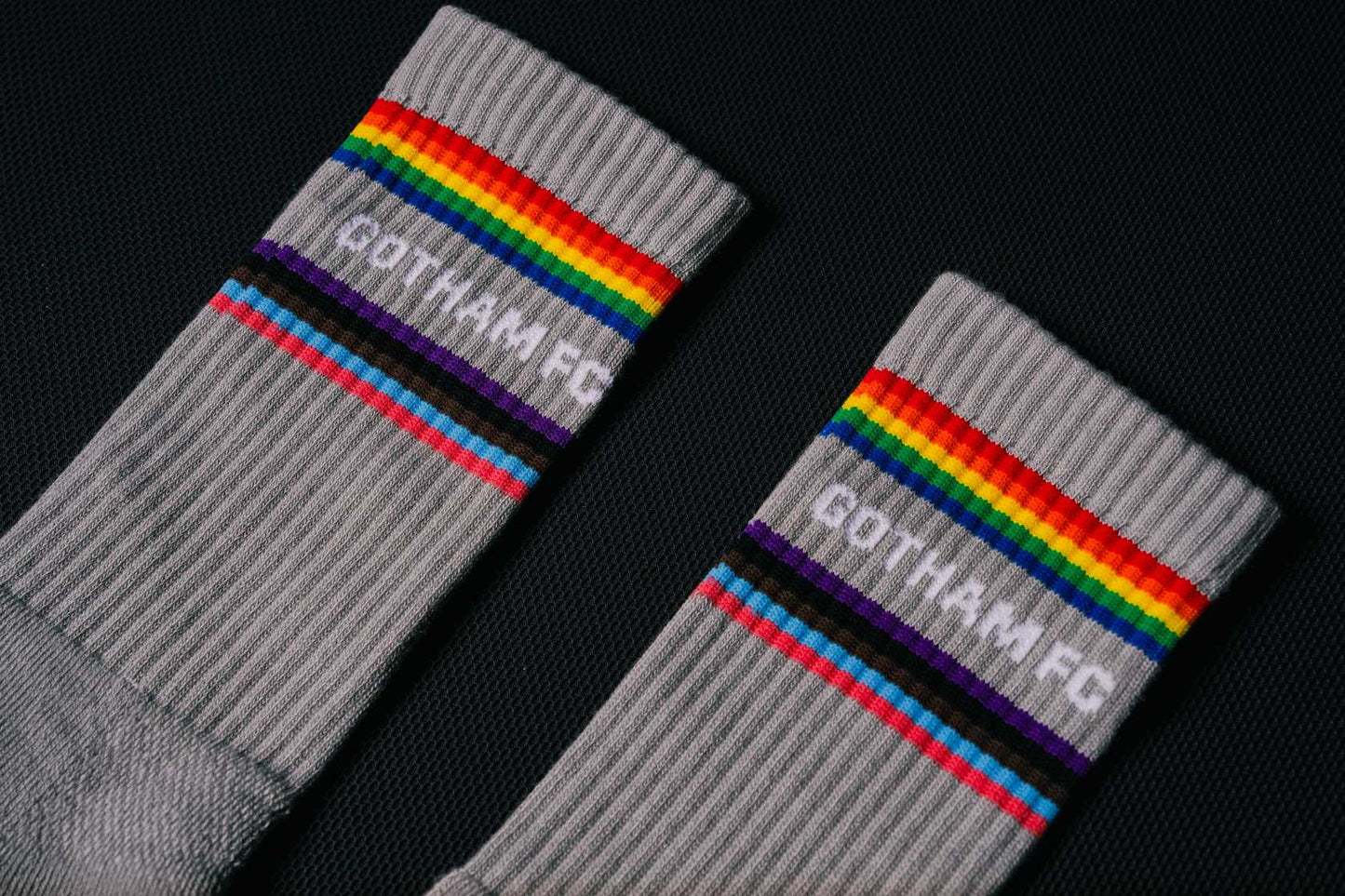 Gotham Rainbow Crew Socks - Grey - Gotham FC Shop
