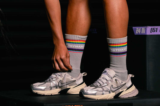 Gotham Rainbow Crew Socks - Grey - Gotham FC Shop