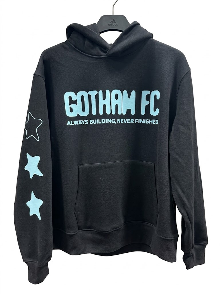 Gotham FC "Always Building, Never Finished" Black Pullover Hoodie - Gotham FC Shop