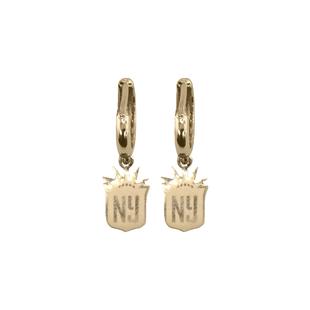Gotham FC Logo Charm Hoops - Gold - Gotham FC Shop