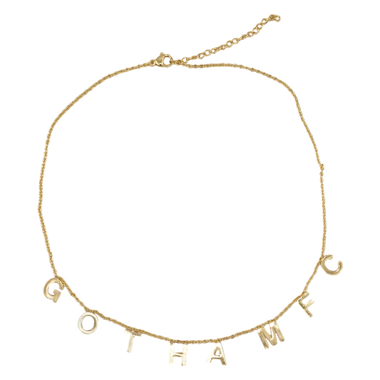 Gotham FC Hanging Letter Charm Necklace - Gold - Gotham FC Shop