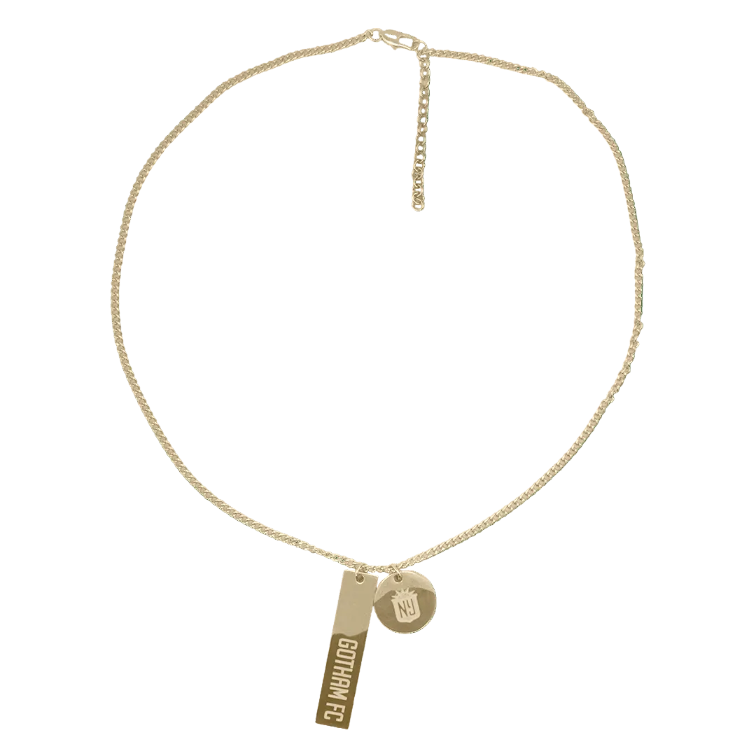 Gotham FC Double Tag Charm Necklace - Gold - Gotham FC Shop