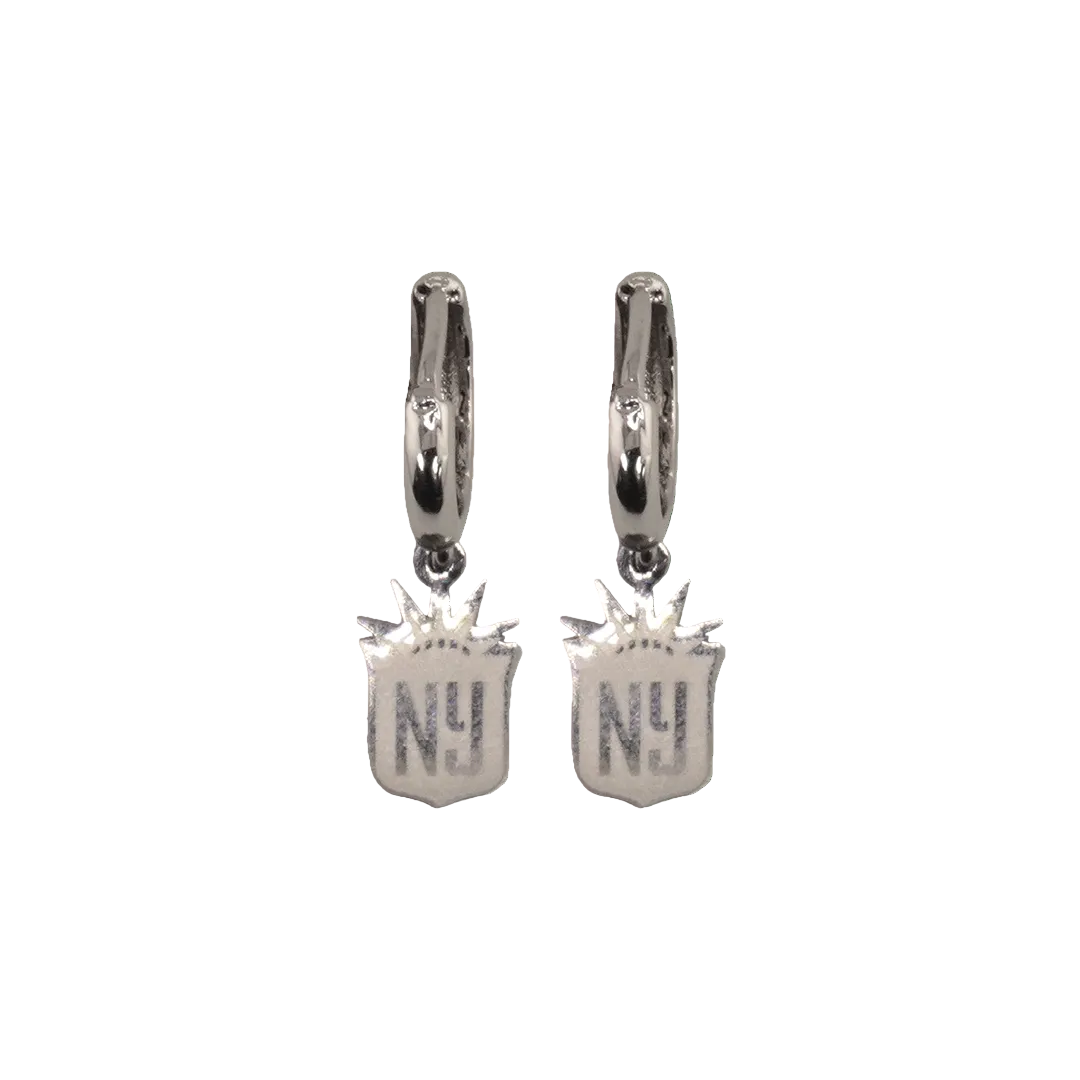 Gotham FC Logo Charm Hoops - Silver - Gotham FC Shop