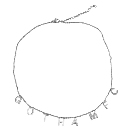 Gotham FC Hanging Letter Charm Necklace - Silver - Gotham FC Shop