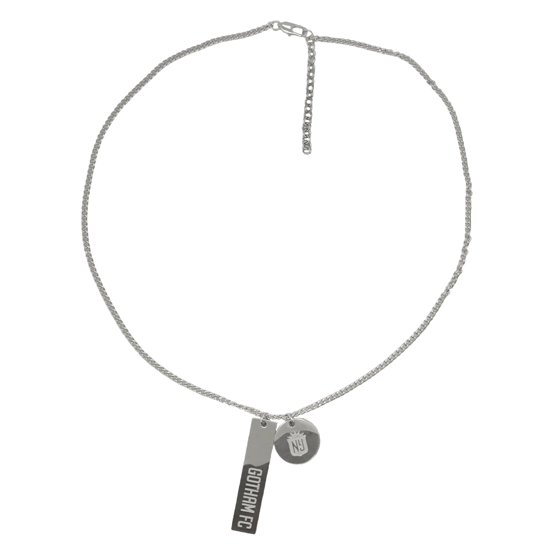 Gotham FC Double Tag Charm Necklace - Silver - Gotham FC Shop