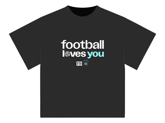 re—inc x Gotham FC "Football Loves You" Tee – Black - Gotham FC Shop