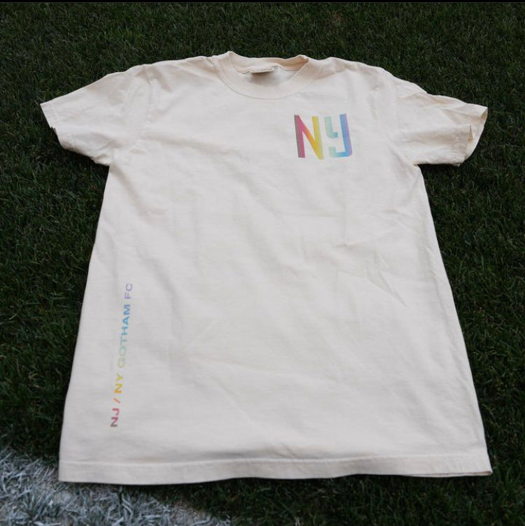 GFC 2023 Pride - Short Sleeve Tee - Cream - Gotham FC Shop