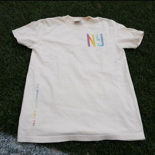 GFC 2023 Pride - Short Sleeve Tee - Cream - Gotham FC Shop