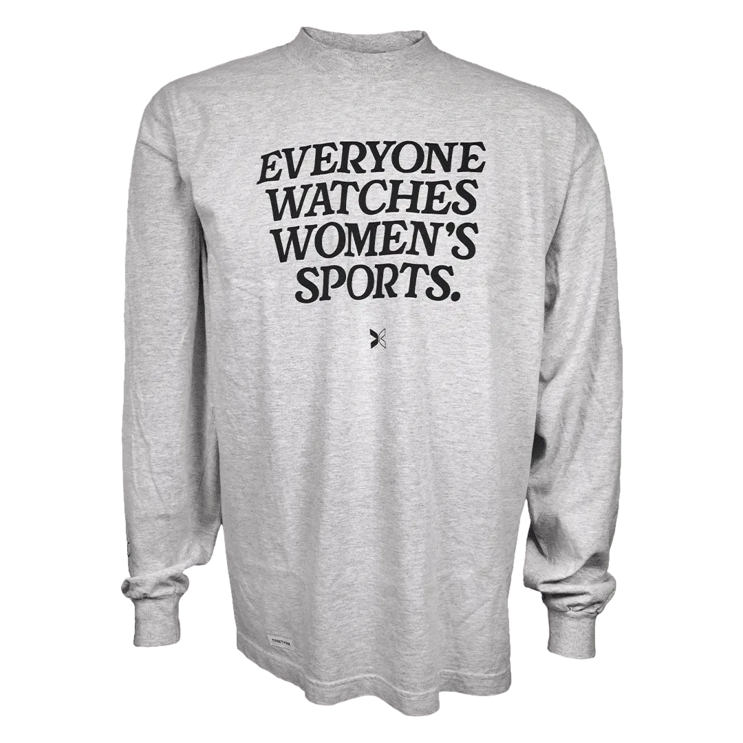 Gotham FC "Everyone Watches Women's Sports" Long Sleeve T-Shirt - Heather Grey
